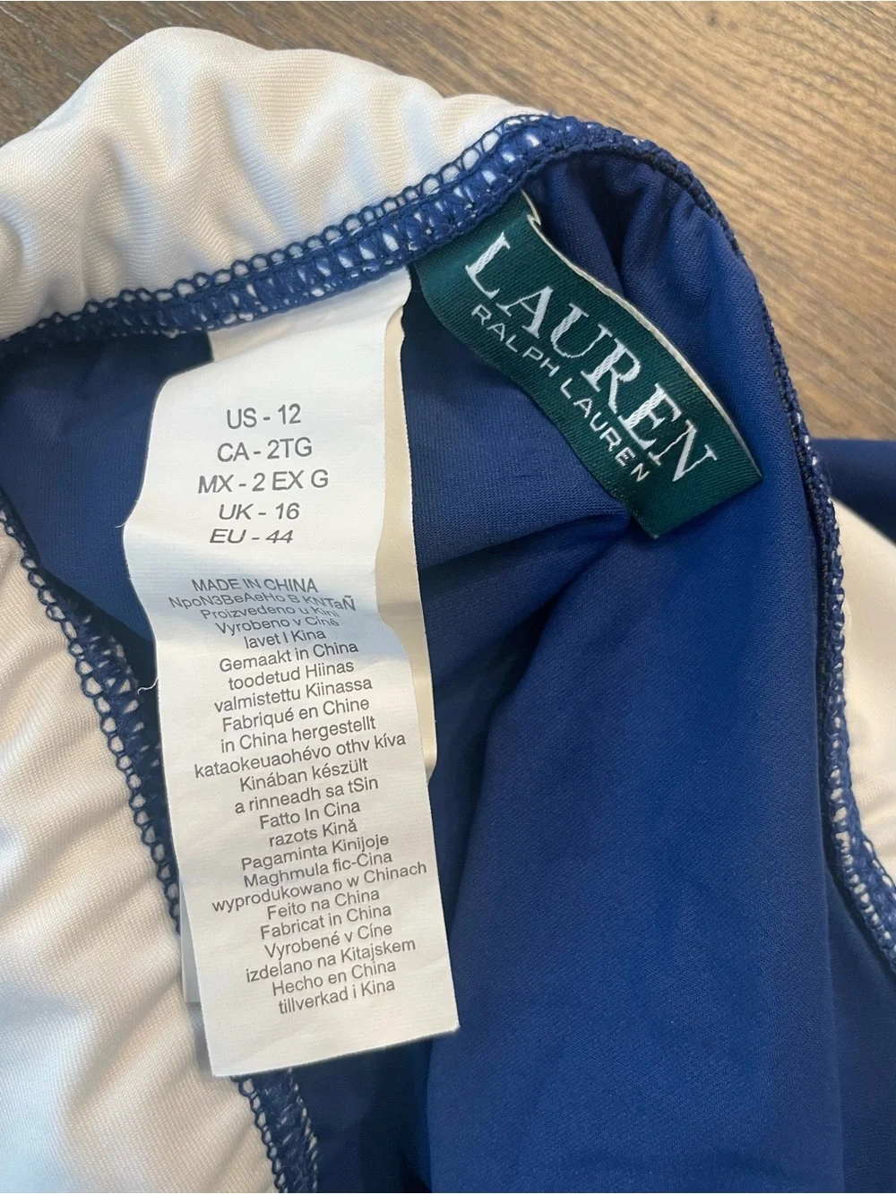 Lauren Ralph Lauren Navy Bikini Set with White Halter Tie (multi-sizing)